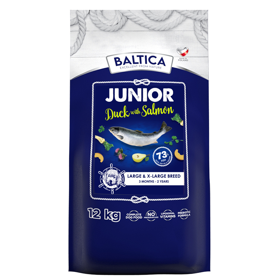 Baltica Junior Bezzbożowa Sucha Karma Dla Szczeniąt Dużych i Olbrzymich Ras
