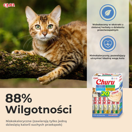 Inaba Cat Churu 20x14g (280g) Kremowy Przysmak Dla Kota Pasta Z Tuńczykiem W Czterech Wariantach