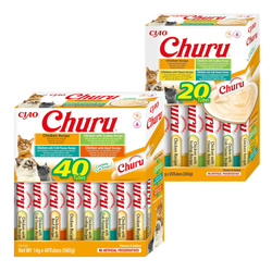Inaba Cat Churu 60x14g (840g) Kremowy Przysmak Dla Kota Pasta Mix Z Kurczakiem