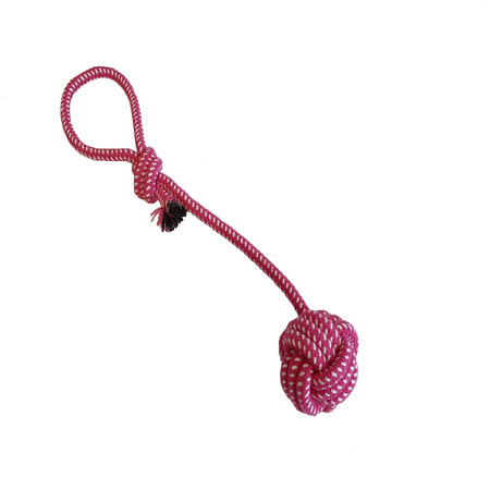 Szarpak Dla Psa Sznur z Piłką Gryzak 38cm Różowy