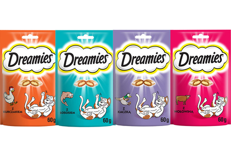 Dreamies zestaw mix 4x60g Przysmaki BEZ KURCZAKA dla kota