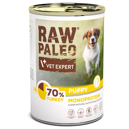 Vet Expert Raw Paleo Puppy Monoprotein Turkey 400g Mokra Karma Dla Szczeniąt z Indykiem