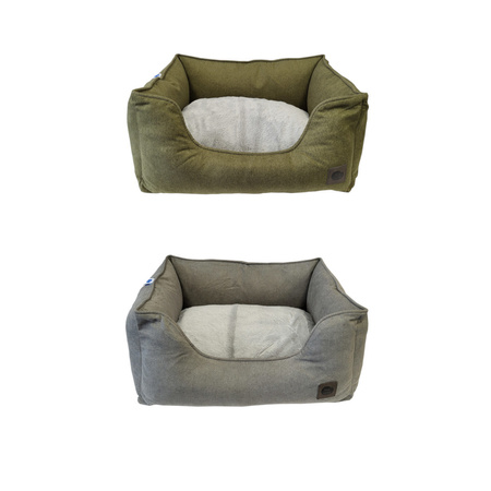 Premium Legowisko Z Poduszką Dla Psa Kota Prostokątne Zielone 64x52cm Wysokie Krawędzie