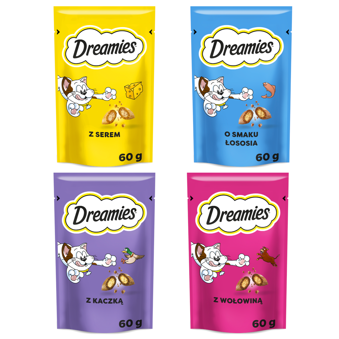 Dreamies Przysmaki Dla Kota Z Kremowym Nadzieniem Mix 4 Smaków Bez Kurczaka