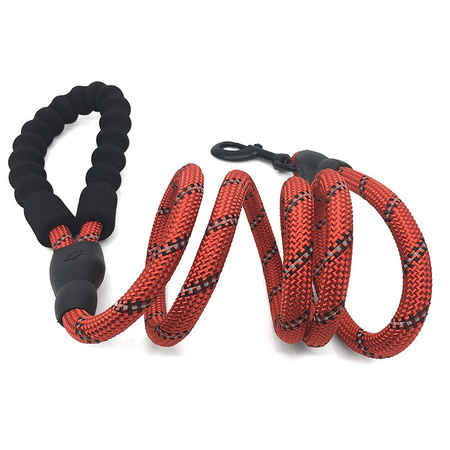 Mocna Smycz 3m Dla Duzych Silnych Psów Psa Odblaskowa CZERWONA