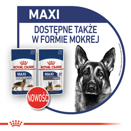 Royal Canin Maxi Adult Karma Sucha Dla Psów Dorosłych Ras Dużych 15kg + 3kg GRATIS