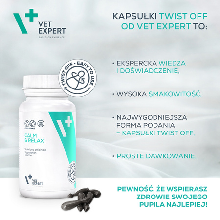 Vet Expert Calm & Relax Suplementy Dla Psa I Kota Objawy Stresu 30szt Kapsułek