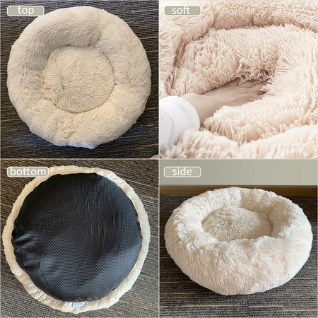 Legowisko Dla Psa I Kota Pluszowe 3XL 110cm Ciepłe Białe