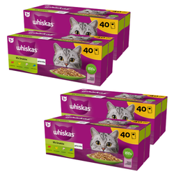 POLECANY SKLEP ✰ Whiskas Adult 160x85g Mix Smaków Mokra Karma Dla Dorosłych Kotów 4 Smaki W Galaretce ✰ SZYBKA DOSTAWA