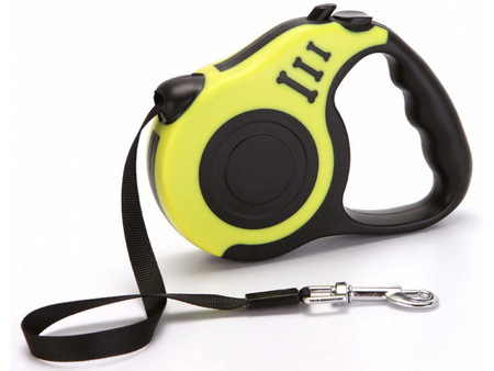 Smycz automatyczna Żółta, Długość 5m, Dla Psów Do 15kg
