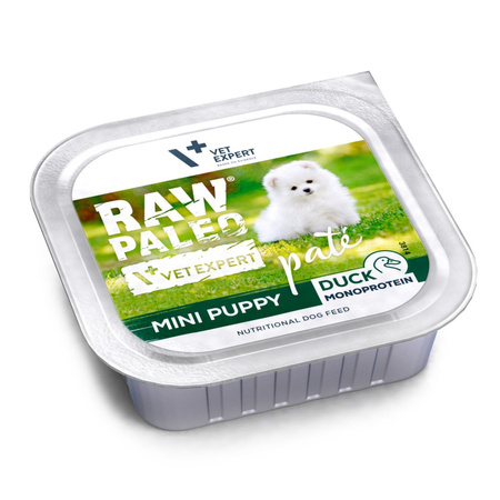 Raw Paleo Duck Pate Mini Puppy 150g Monoproteinowa Mokra Karma Pasztet Dla Szczeniąt Małych Ras Z Kaczką