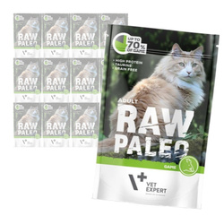 Vet Expert Raw Paleo Adult Game 12x100g Saszetka Karma Mokra z Dziczyzną Dla Kota