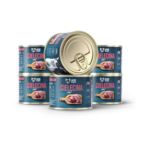 Jane Cat Adult Cielęcina Indyk 24x200g Mokra Karma Dla Kotów Bez Zbóż