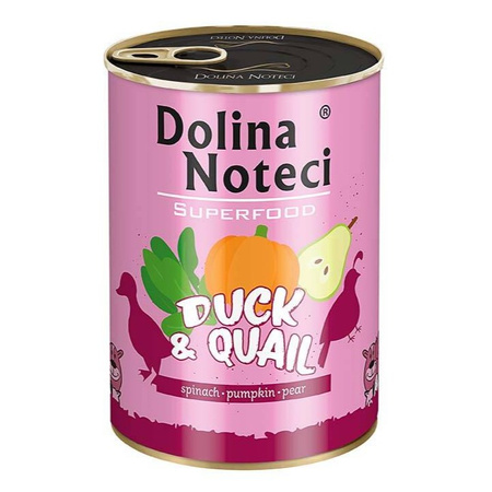 Dolina Noteci Superfood Mokra Karma Dla Psa Kaczka Z Przepiórką 6x400g