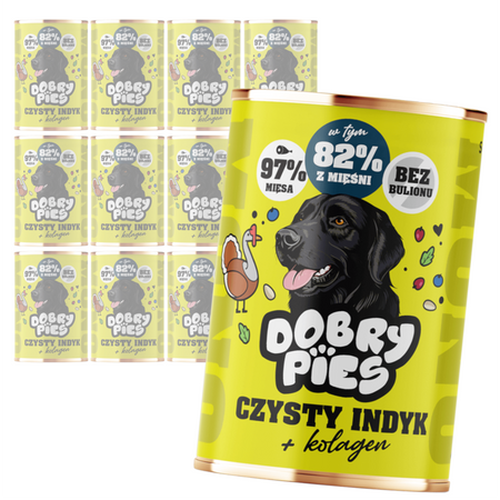 Dobry Pies Mono Indyk 12x400g Monoproteinowa Mokra Karma Dla Dorosłych Psów Z Alergią I Nietolerancją Pokarmową Indyk Z Kolagenem