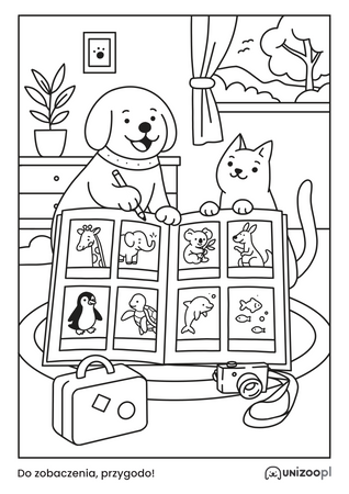 Kolorowanka ze Zwięrzętami Przygody Unika i Unii