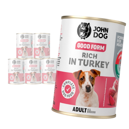 JOHN DOG Good Form Bogata w Indyka 6x400g Mokra Karma Dla Psów Dorosłych