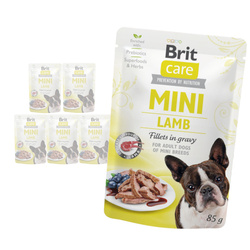 Brit Care Mini Pouch Adult Jagnięcina w Sosie 6x85g Mokra Karma Dla Psów Ras Małych i Miniaturowych