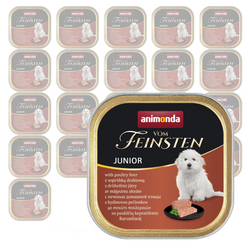 Animonda Vom Feinsten Junior 24x150g Mokra Karma Dla Szczeniąt z Wątróbką Drobiową