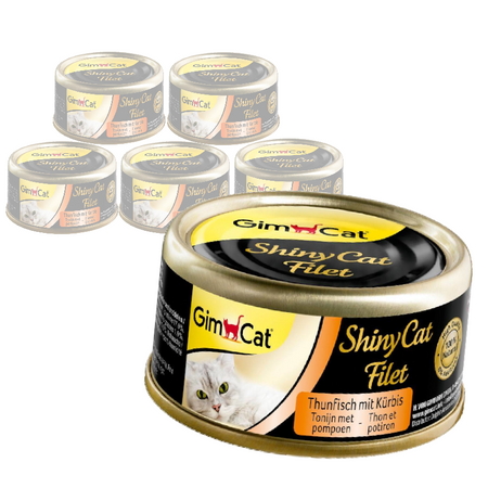 GimCat Filet z Tuńczyka Dynia ShinyCat Mokra Karma Dla Kota 6x70g