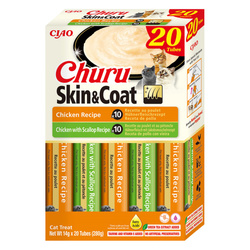 Inaba Cat Churu Skin & Coat Chicken 20x14g Kremowy Przysmak Dla Kota Pasta Mix Z Kurczakiem