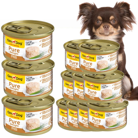 GimDog Pure Delight Kurczak 12x85g Mokra Karma Dla Psów Wrażliwych Małych Ras