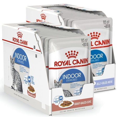 Royal Canin Indoor Sterilised w Sosie i Galaretce 24x85g Karma Mokra Dla Kotów Sterylizowanych Niewychodzących