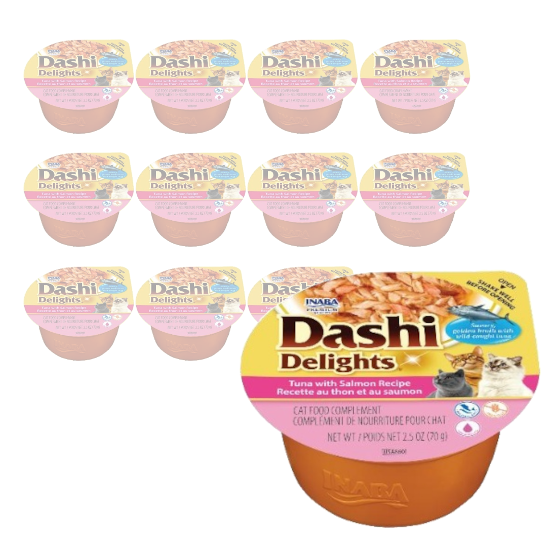 Inaba Cat Dashi Delights 70g Uzupełniająca Karma Dla Kota z Tuńczykiem i Łososiem
