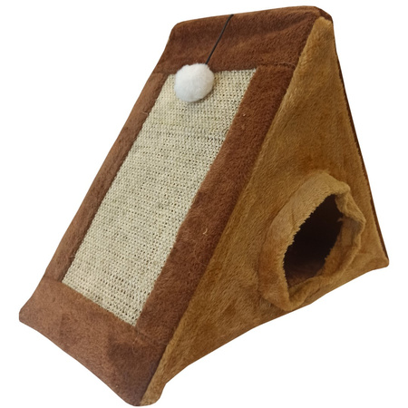 Drapak Domek Dla Kota Rozkładany Namiot Brązowy 40cm