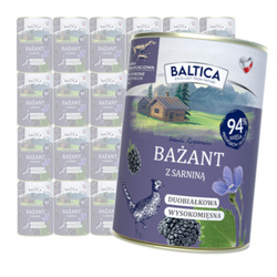 Baltica Bażant z Sarniną 24x400g Duoproteinowa Bezzbożowa Mokra Karma Dla Psa