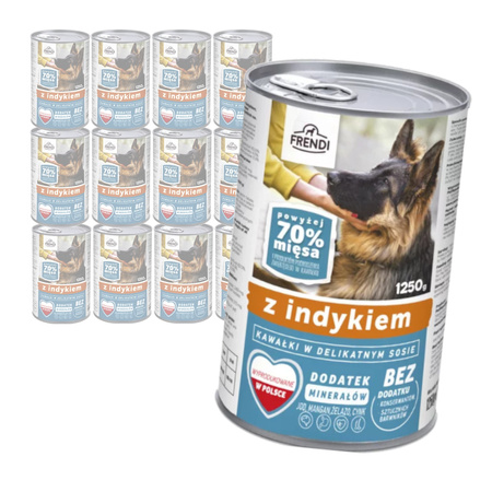 Frendi Kawałki z Indykiem w Sosie 12x1250g Mokra Karma Dla Dorosłych Psów Wszystkich Ras