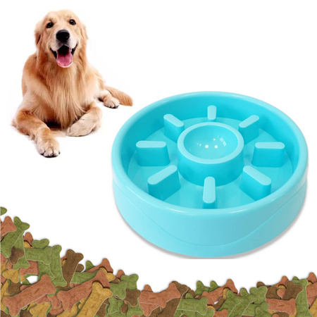 Miska Spowalniająca Jedzenie Dla Psa Kota Niebieska