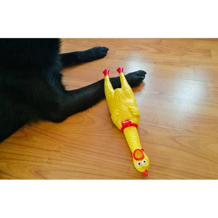 GUMOWY KURCZAK PISZCZĄCA ZABAWKA DLA PSA GRYZAK