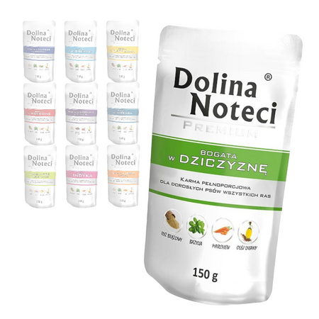 Mokra Karma Dla Psa Dolina Noteci Premium Mix 10 Smaków Saszetka 10x150g