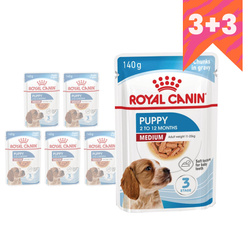 Royal Canin Medium Puppy 6x140g Karma Mokra W Sosie Dla Szczeniąt Ras Średnich Do 12 Miesiąca Życia 3+3 GRATIS