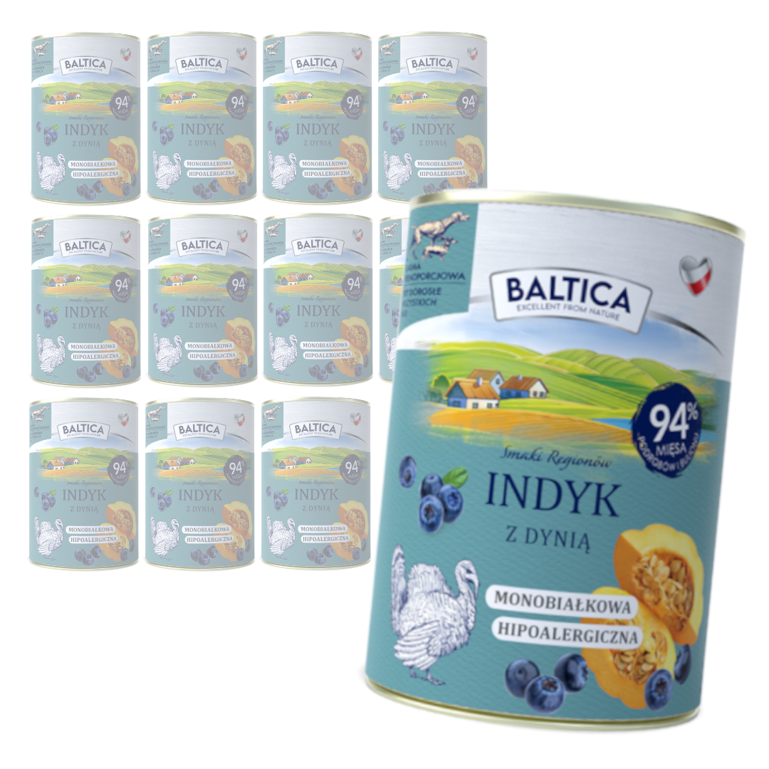 Baltica Indyk z Dynią Bezzbożowa Mokra Karma Dla Psa