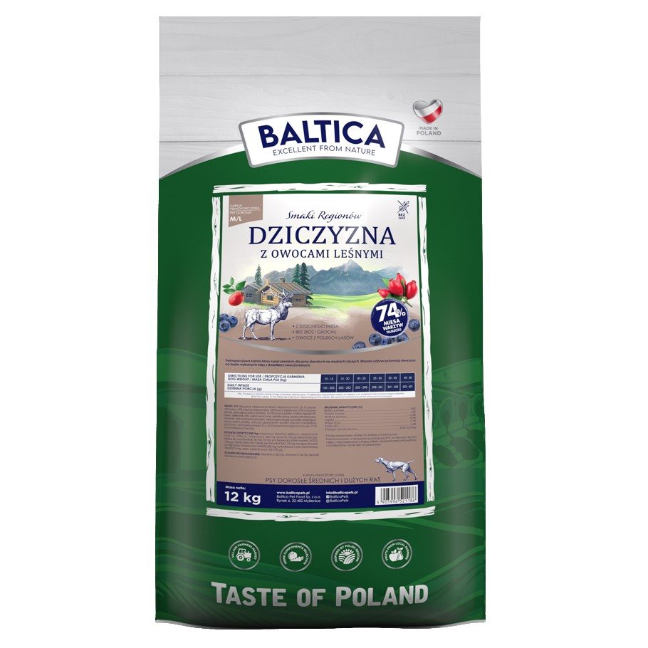 Baltica Adult Bezzbożowa Sucha Karma Dla Psów Średnich i Dużych Ras