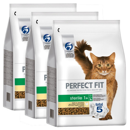 Perfect Fit - Sucha Karma Kurczak 3x2,8kg Dla Dorosłych Kotów Po Zabiegu Kastracji