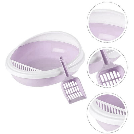 Owalna Kuweta Dla Kota OTWARTA PC-YK08 Lawendowa 41x34x9cm + ŁOPATKA GRATIS