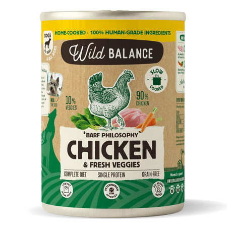 Wild Balance Karma Mokra Dla Szczeniąt I Dorosłych Psów 12x400g Mix Smaków Wołowina Kurczak Łosoś Dzika Ryba