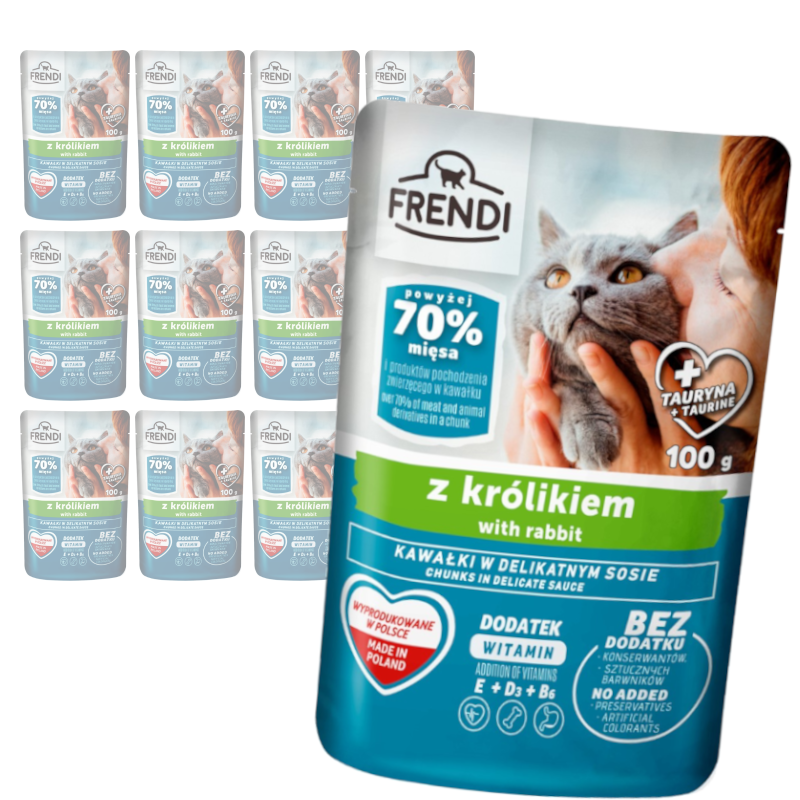 Frendi Mokra Karma Dla Dorosłego Kota Kawałki w Sosie Z Królikiem