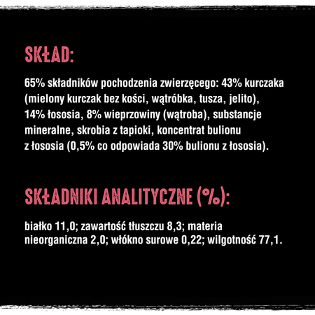 CRAVE Pasztet z Łososiem i Kurczakiem 24x85g Saszetka - mokra karma bezzbożowa dla kotów
