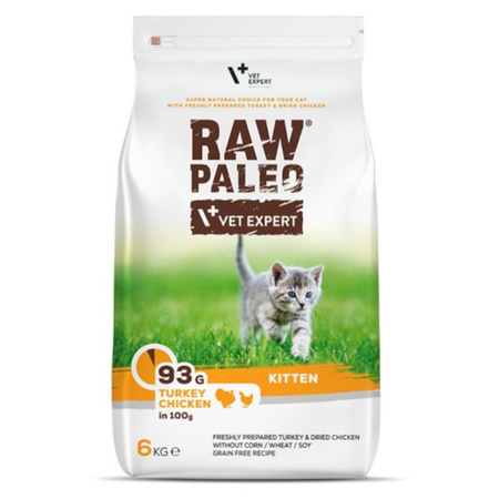 Raw Paleo Kitten Sucha Karma Dla Kociąt Indyk Z Kurczakiem 6kg