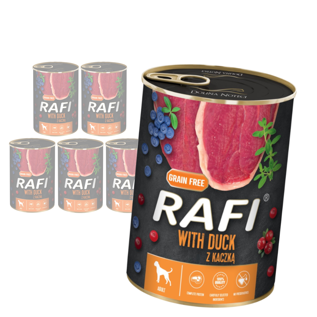 Rafi Bezzbożowa Mokra Karma Dla Psa Z Kaczką Żurawiną I Borówką