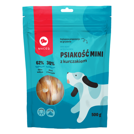 Maced Pzysmak Dla Psa Psiakość Mini Z Kurczakiem Gryzak Ze Skóry Wołowej Owiniety Mięsem 500g