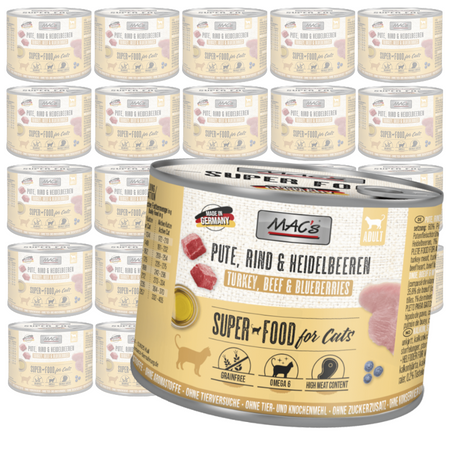 MAC's Cat Mokra Karma Dla Kota Indyk Wołowina Borówki 24x200g