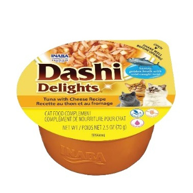 Inaba Cat Dashi Delights 70g Uzupełniająca Karma Dla Kota Bulion z Tuńczykiem i Serem