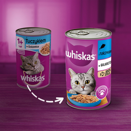 Whiskas Adult Puszka 400g Tuńczyk Mokra Karma Dla Dorosłych Kotów W Galaretce