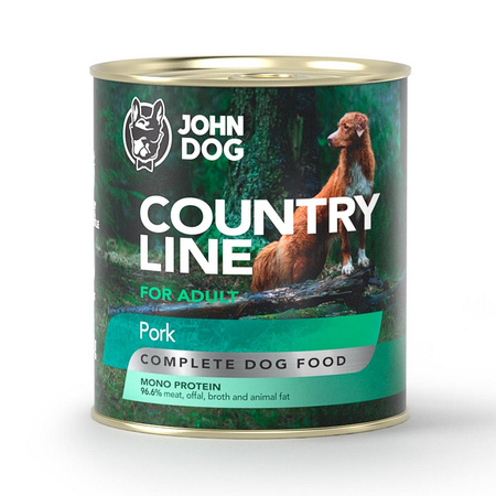 John Dog Country Line Mokra Karma Dla Dorosłych Psów Z Wieprzowiną 6x800g