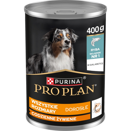 Purina Pro Plan Everyday Nutrition All Size Adult 24x400g Mokra Karma Dla Psa Bogata w Rybę w Galaretce